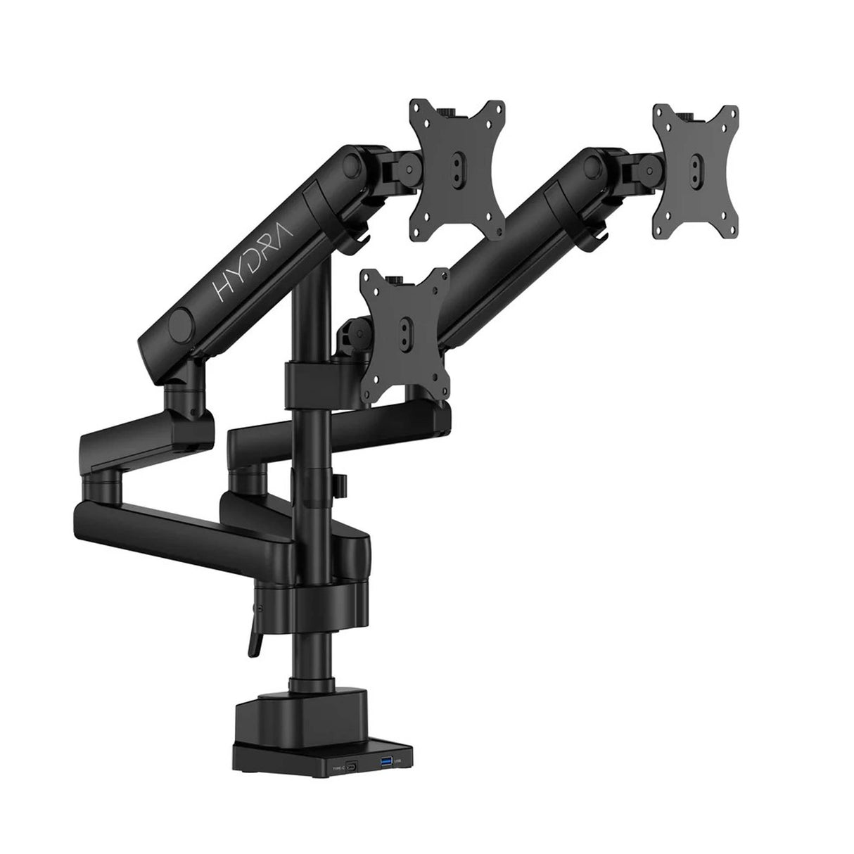 Sades Hydra Triple Monitor Mount Arm for Gaming & Office Fit Screen Size 17"-27" - Black - Zayoom