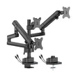 Sades Hydra Triple Monitor Mount Arm for Gaming & Office Fit Screen Size 17"-27" - Black - Zayoom