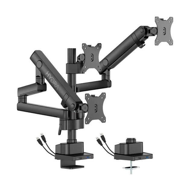 Sades Hydra Triple Monitor Mount Arm for Gaming & Office Fit Screen Size 17"-27" - Black - Zayoom
