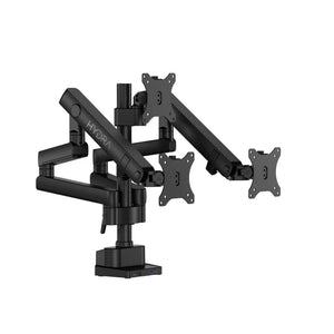 Sades Hydra Triple Monitor Mount Arm for Gaming & Office Fit Screen Size 17"-27" - Black - Zayoom