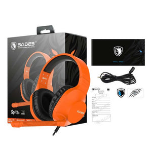 Sades Spirits - Wired Gaming Headset - Orange - Zayoom