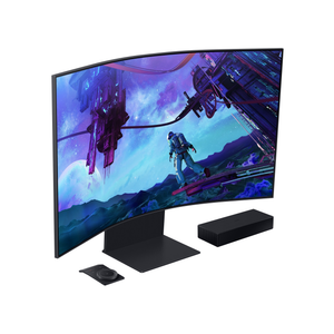 سامسونج شاشة ألعاب منحنية أوديسي آرك الجيل الثاني مقاس 55 بوصة 4 كيه يو إتش دي بلوحة VA، بتردد 165 هرتز، وزمن استجابة 1 مللي ثانية، وتقنية HDMI 2.1، وتقنية فري سينك بريميوم برو