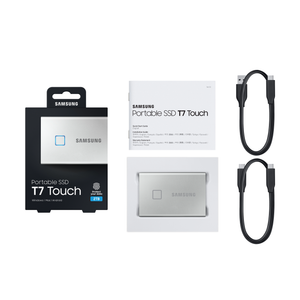 Samsung T7 Touch 2TB USB 3.2 Portable SSD with Fingerprint Scanner - Silver