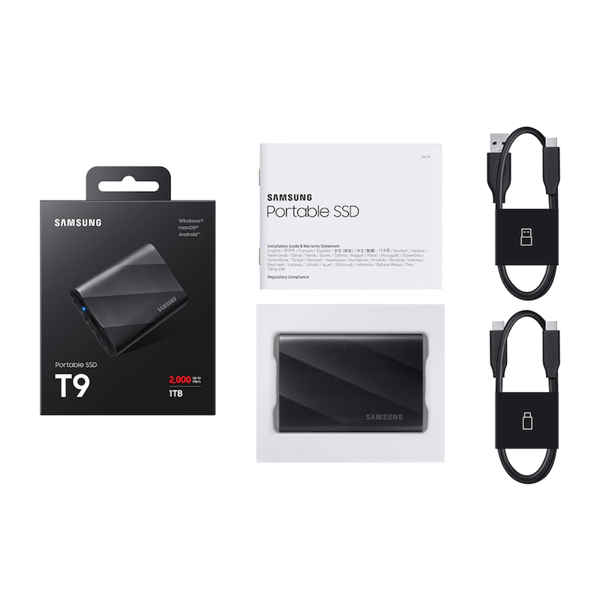 Samsung T9 1TB USB 3.2 Gen 2x2 Portable SSD - Black