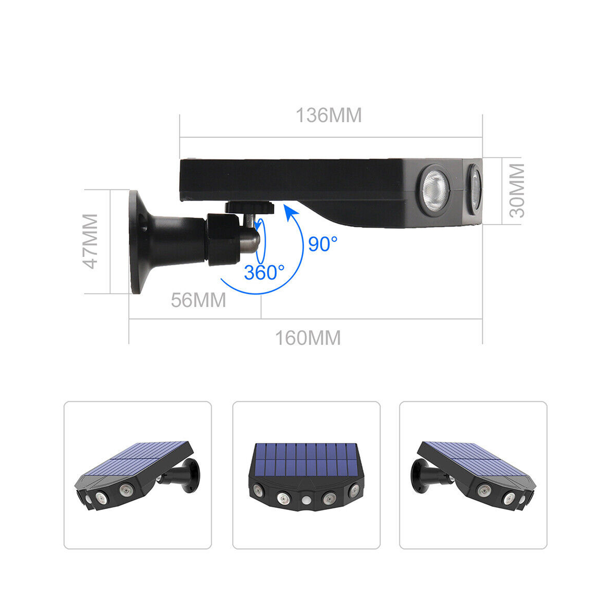 Set of 2 Smart Motion Sensor LED Solar Outdoor Security Light - Waterproof, Frost Resistant, and Energy Saving