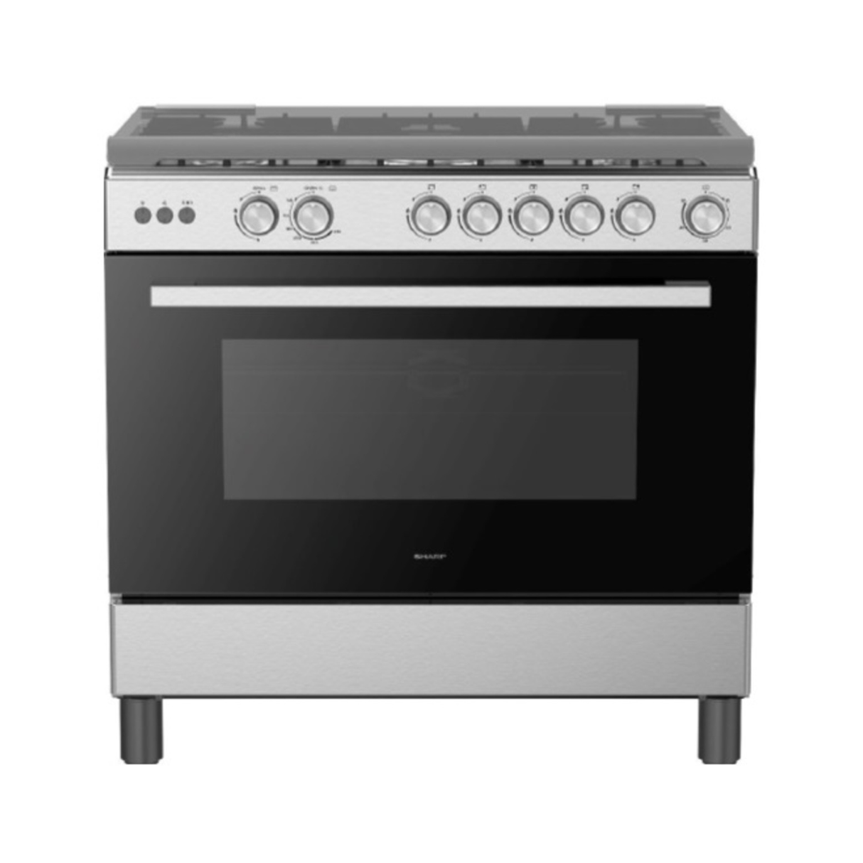 Sharp Gas Cooker 90x60cm 5 Burners, Stainless Steel