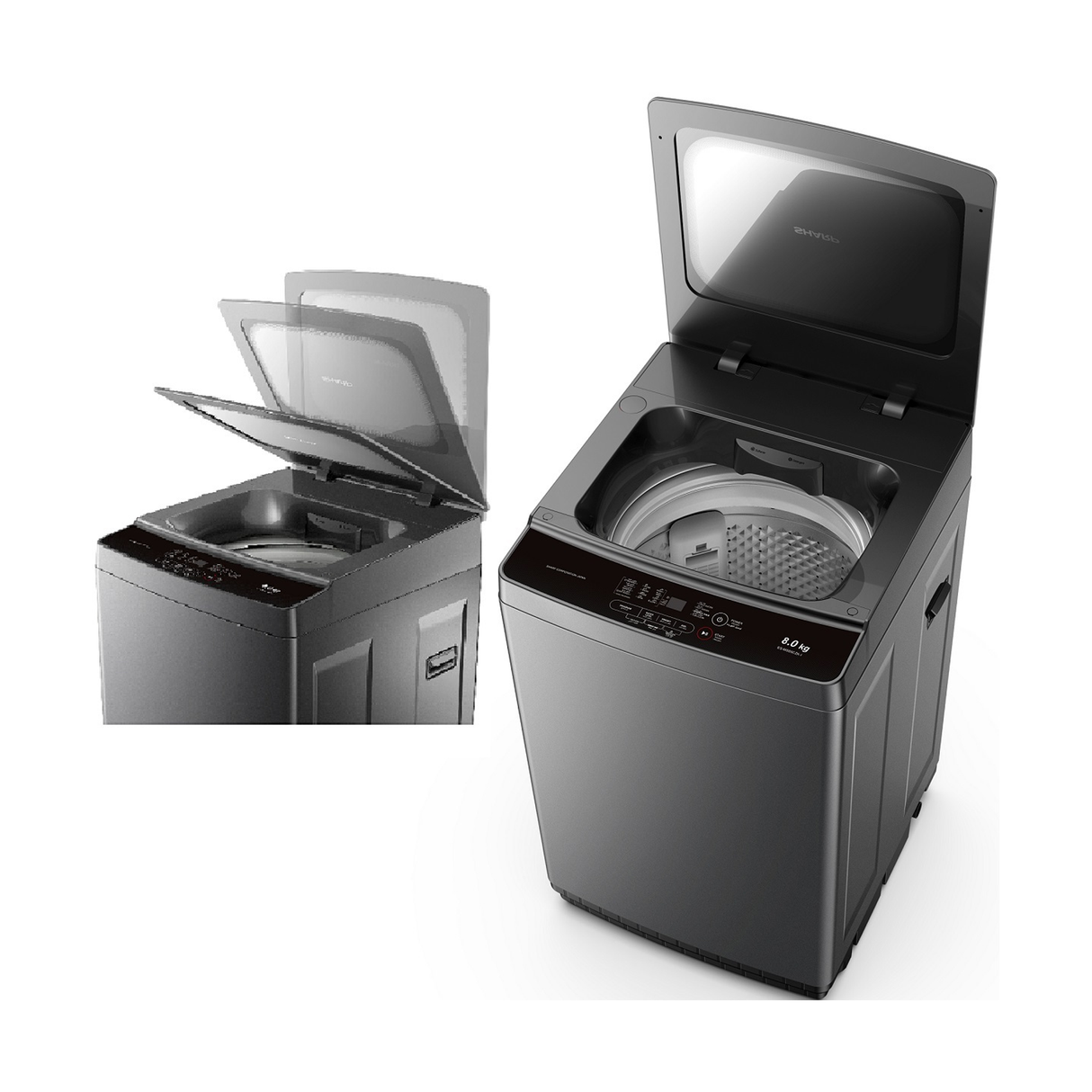 Sharp Top Load Washer 8kg 700RPM - Dark Silver