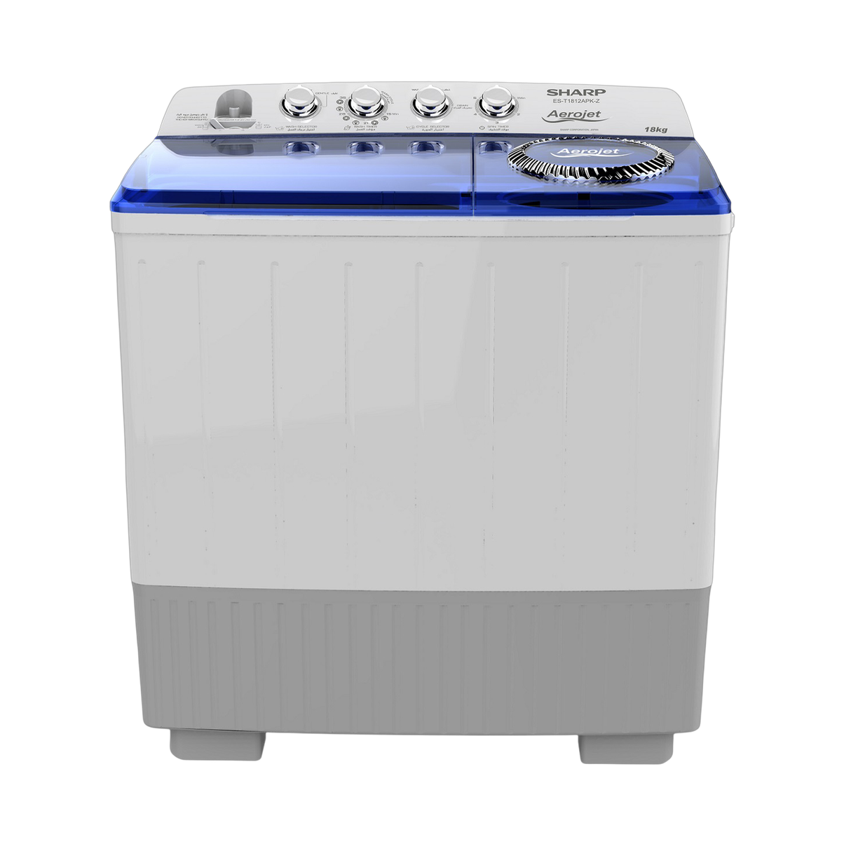 Sharp Twin Tub Washer 18kg Dryer 12kg - White