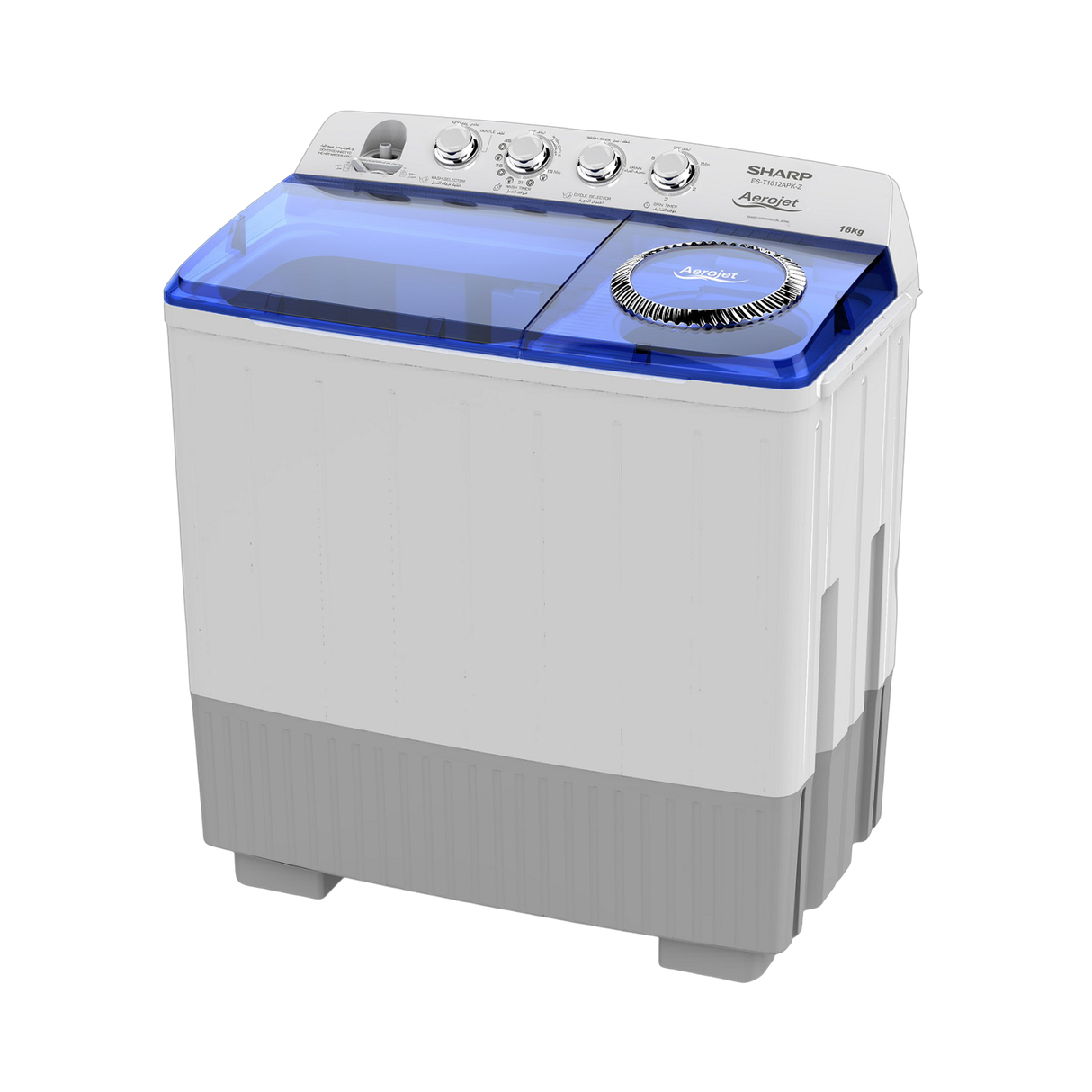 Sharp Twin Tub Washer 18kg Dryer 12kg - White
