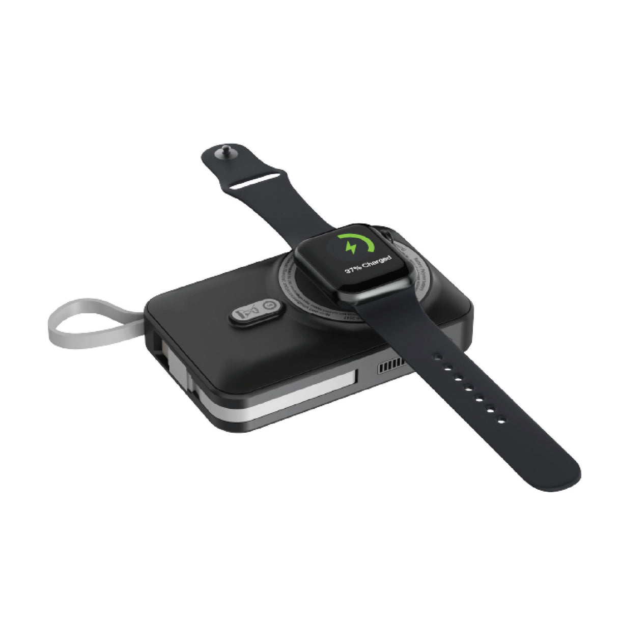 SIA Magnetic Power Bank - Built In Rgb Cooling Fan With Built-In Cables - PD 20W - Wireless Charging 15W - 10000mAh - Gray