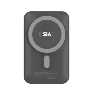 SIA Magnetic Power Bank With Built In Rgb Cooling Fan PD 20W - Wireless Charging 15W - 10000mAh - Gray