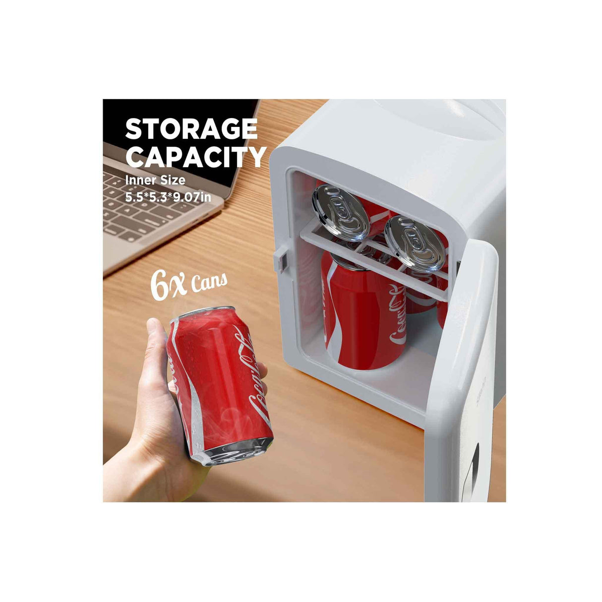 Silonn Cooler and Warmer Compact Mini Fridge 4L - White - Zayoom