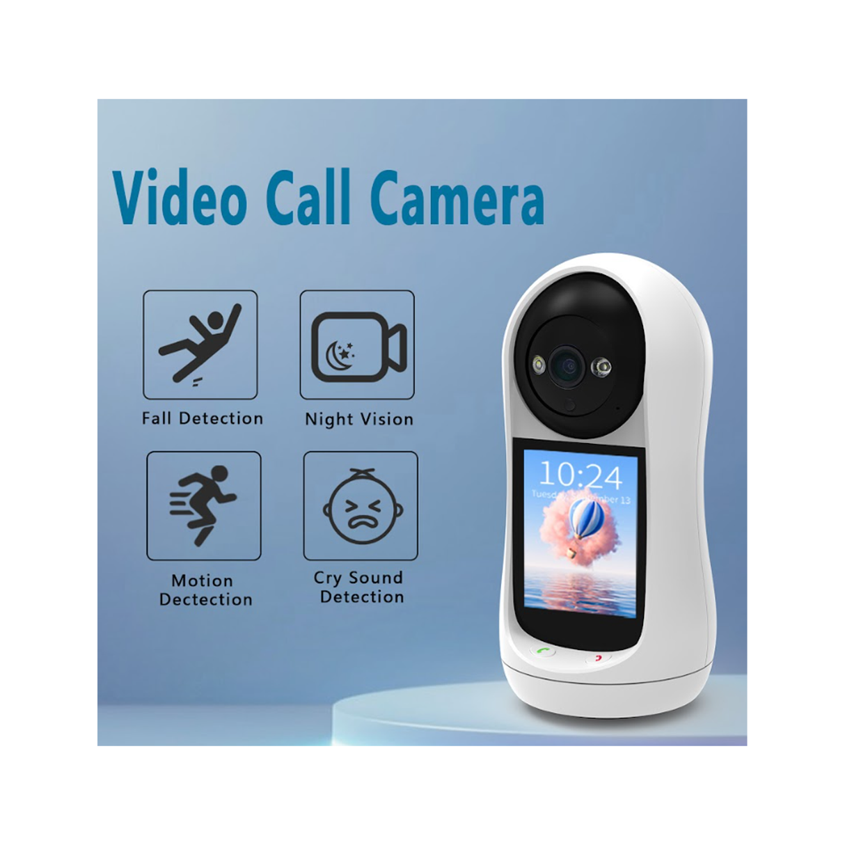 Smart High-Resolution Wifi Camera With 3MP - Night Vision - Motion Detection - and Two-Way Audio