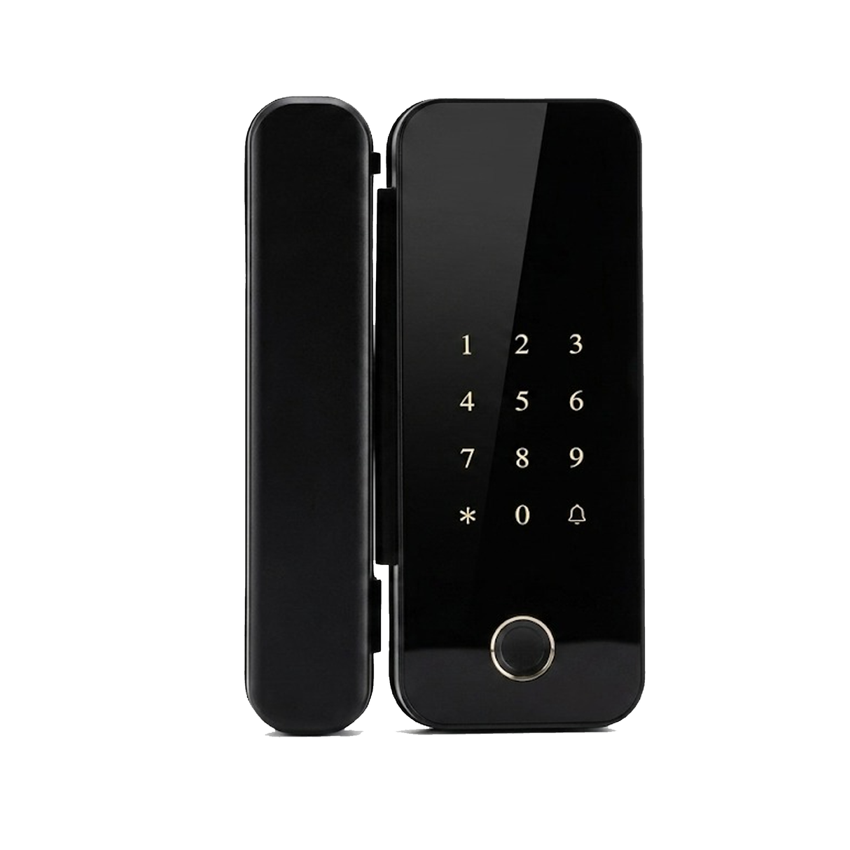 قفل ذكي للأبواب الزجاجية يعمل مع تطبيق TTLock - للأبواب الزجاجية مع التركيب - أسود