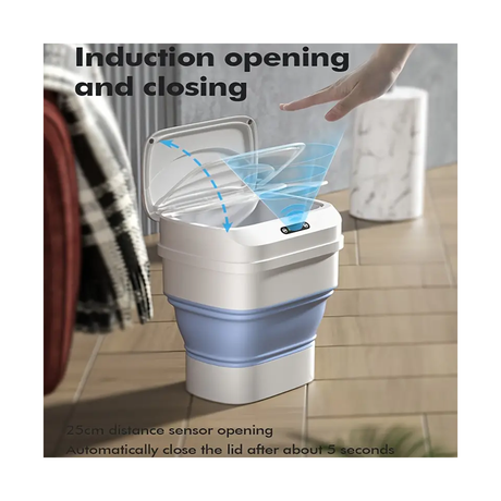 سلة قمامة ذكية قابلة للطي بفتحة استشعار – 8 لتر – ألوان متعددة