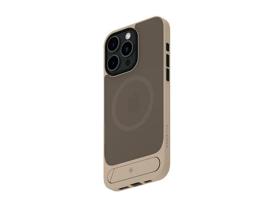 Smartix Premium Designer Stand Case For iPhone 16 Pro - Colour Taupe