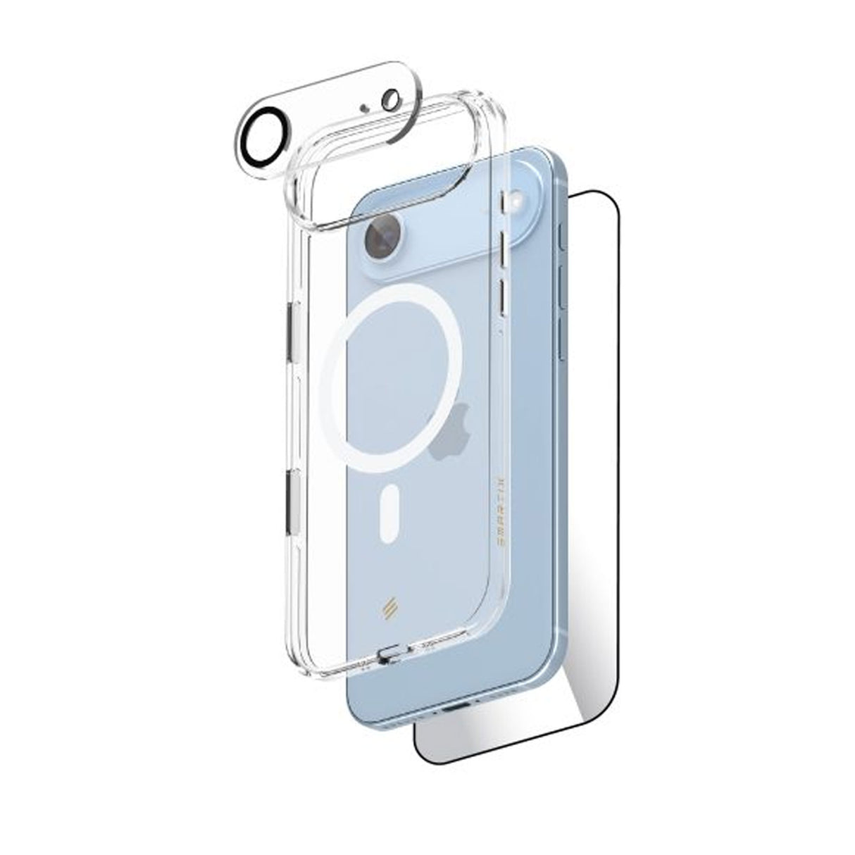 سمارتكس ألتراجارد مجموعة حماية 3 في 1 لآيفون 17 اير (كفر مغناطيسي شفاف + حماية شاشة + حماية كاميرا)