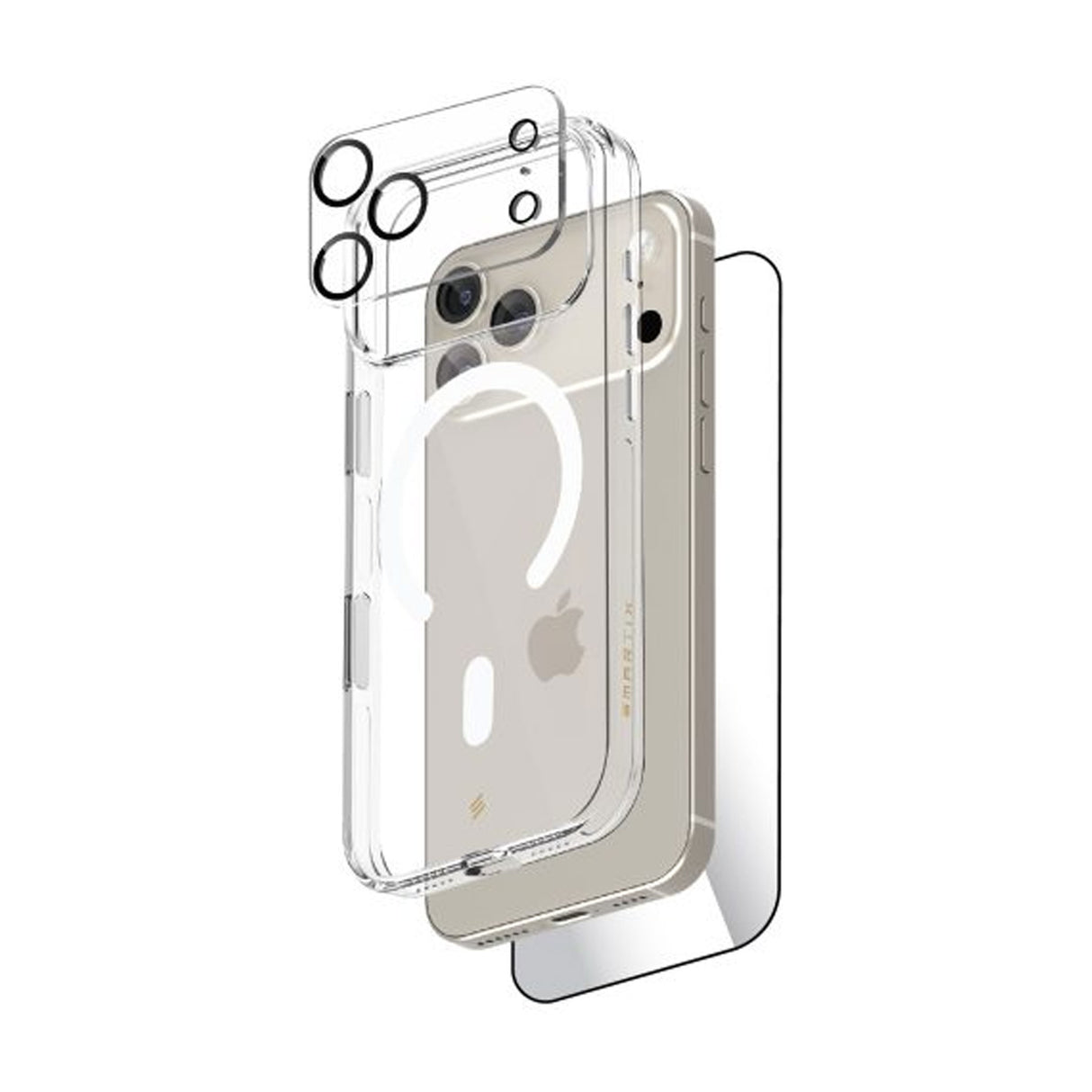 سمارتكس ألتراجارد مجموعة حماية 3 في 1 لآيفون 17 برو (كفر مغناطيسي شفاف + حماية شاشة + حماية كاميرا)