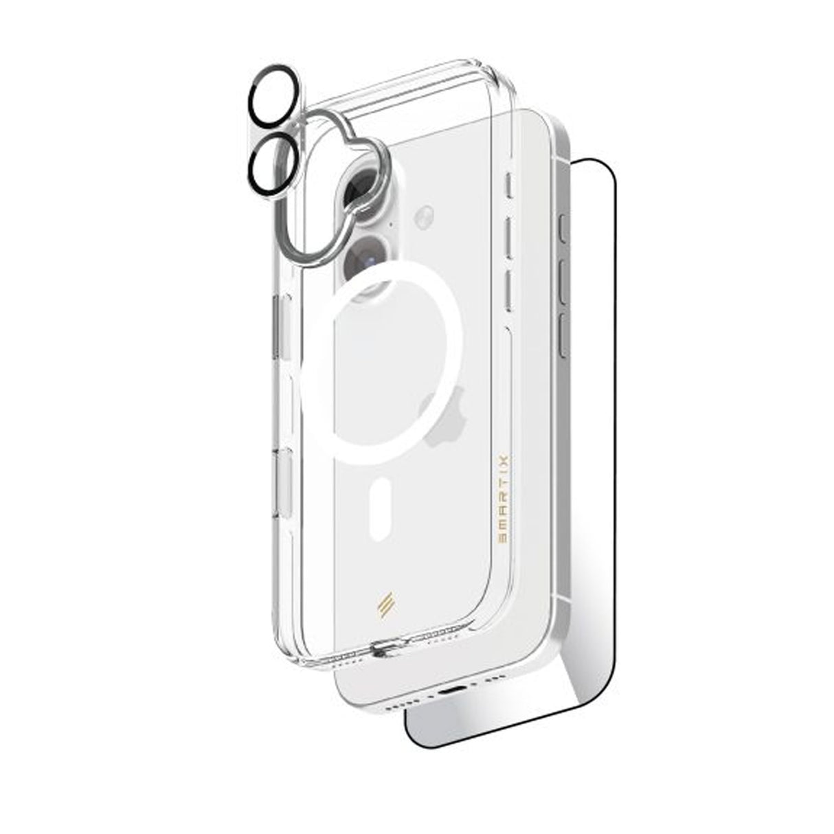 سمارتكس ألتراجارد مجموعة حماية 3 في 1 لآيفون 17 (كفر مغناطيسي شفاف + حماية شاشة + حماية كاميرا)