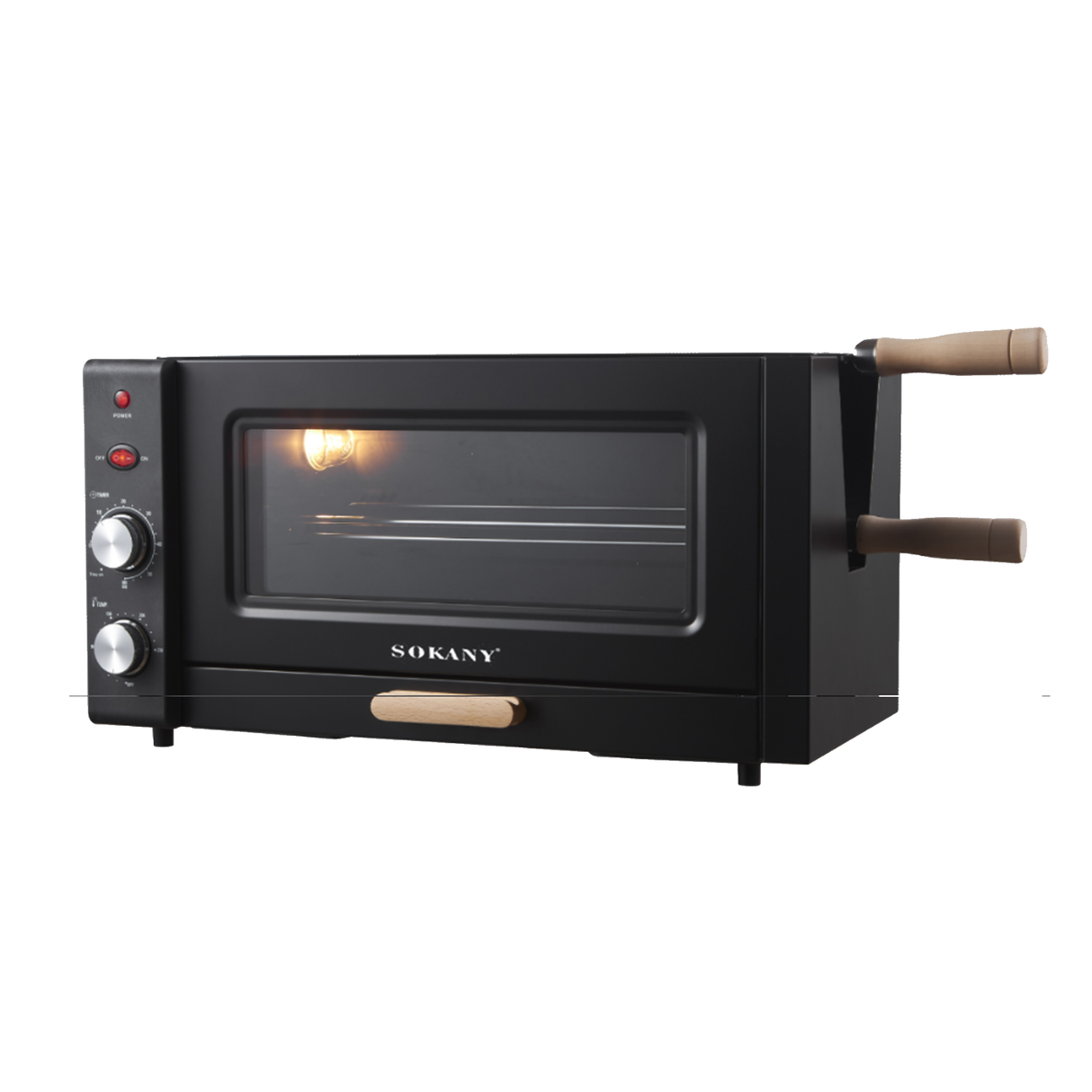 Sokany 3-in-1 Electric Toaster Oven With Grill Bake & Roast Functions and 60-Minute Timer – Heavy-Duty Metal Body - 25L Capacity & 3000W Power
