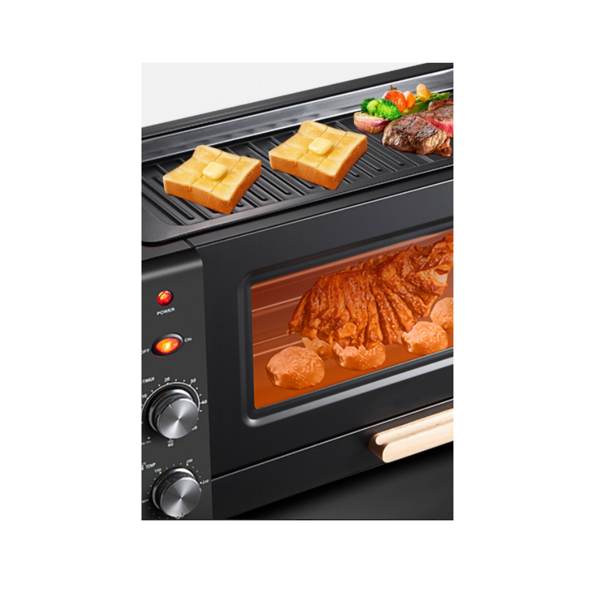 Sokany 3-in-1 Electric Toaster Oven With Grill Bake & Roast Functions and 60-Minute Timer – Heavy-Duty Metal Body - 25L Capacity & 3000W Power