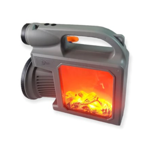 كشاف يدوي شمسي بمظهر لهب – مصباح ليد خارجي قابل للشحن مع وظيفة باور بانك وتأثير لهب زخرفي