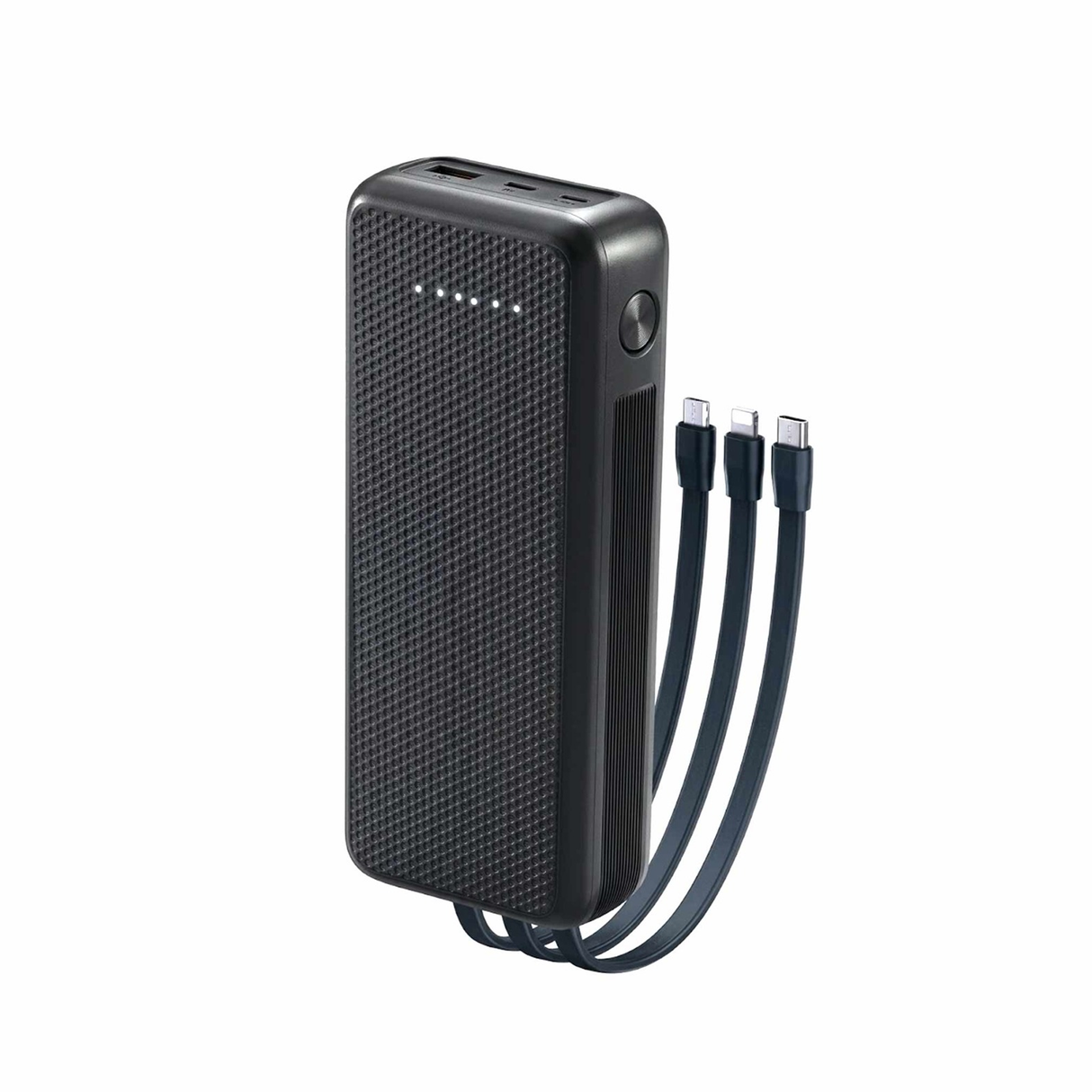 Solar Powered 20000mAh Power Bank With 4 Built-In Cables and Integrated Solar Panel