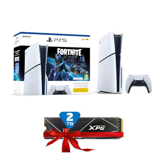 Sony PlayStation 5 Slim - PS5 - Fortnite Cobalt Star Voucher Bundles Disc Console with XPG Gammix S70 Blade 2TB SSD - White