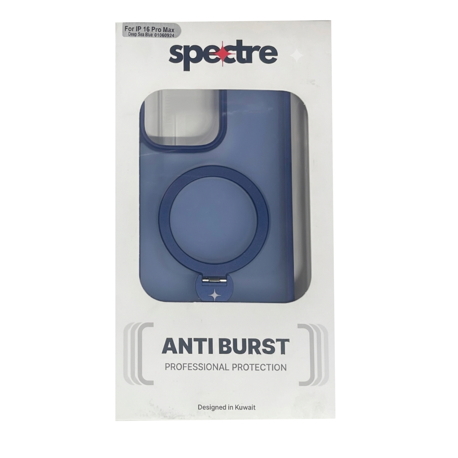 Spectre Cover iPhone 16 Pro Max With Kick Stand- Deep Sea Blue