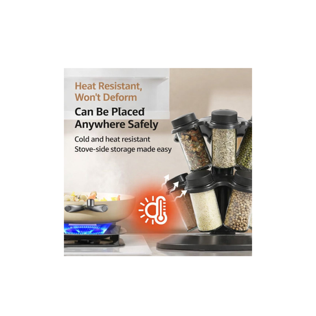 رف توابل مكون من 12 برطمانًا بأغطية قابلة للإزالة - 12SJAR-EEOK-