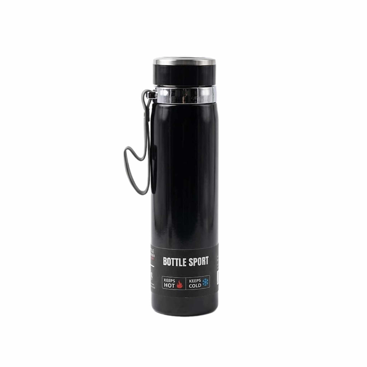 Stainless Steel Portable Thermos Flask Travel 1 Ltr - Black