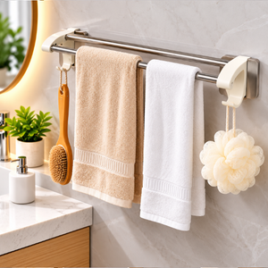 Stainless Steel Double Bar Towel Holder for Bathroom & Kitchen -K907