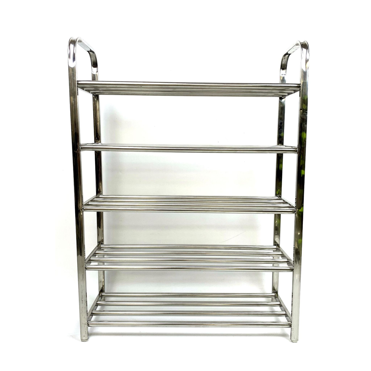 رف أحذية متعدد الطبقات من الفولاذ المقاوم للصدأ قابل للطي للأحذية والكتب والملابس وتخزين متعدد الأغراض – سعة 15 زوج – 5 طبقات