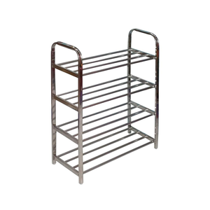 Stainless Steel Multilayer Folding Shoe Rack for Shoes, Books, and Clothes & Multi-Purpose Storage - 12/ 20 Pair Capacity-4 Layer