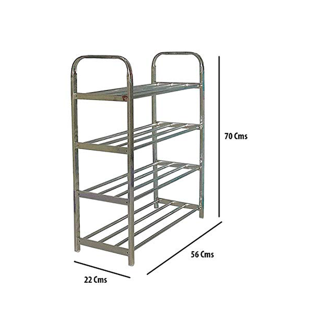 Stainless Steel Multilayer Folding Shoe Rack for Shoes, Books, and Clothes & Multi-Purpose Storage - 12/ 20 Pair Capacity-4 Layer