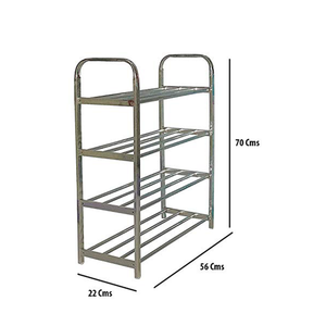 Stainless Steel Multilayer Folding Shoe Rack for Shoes, Books, and Clothes & Multi-Purpose Storage - 12/ 20 Pair Capacity-4 Layer