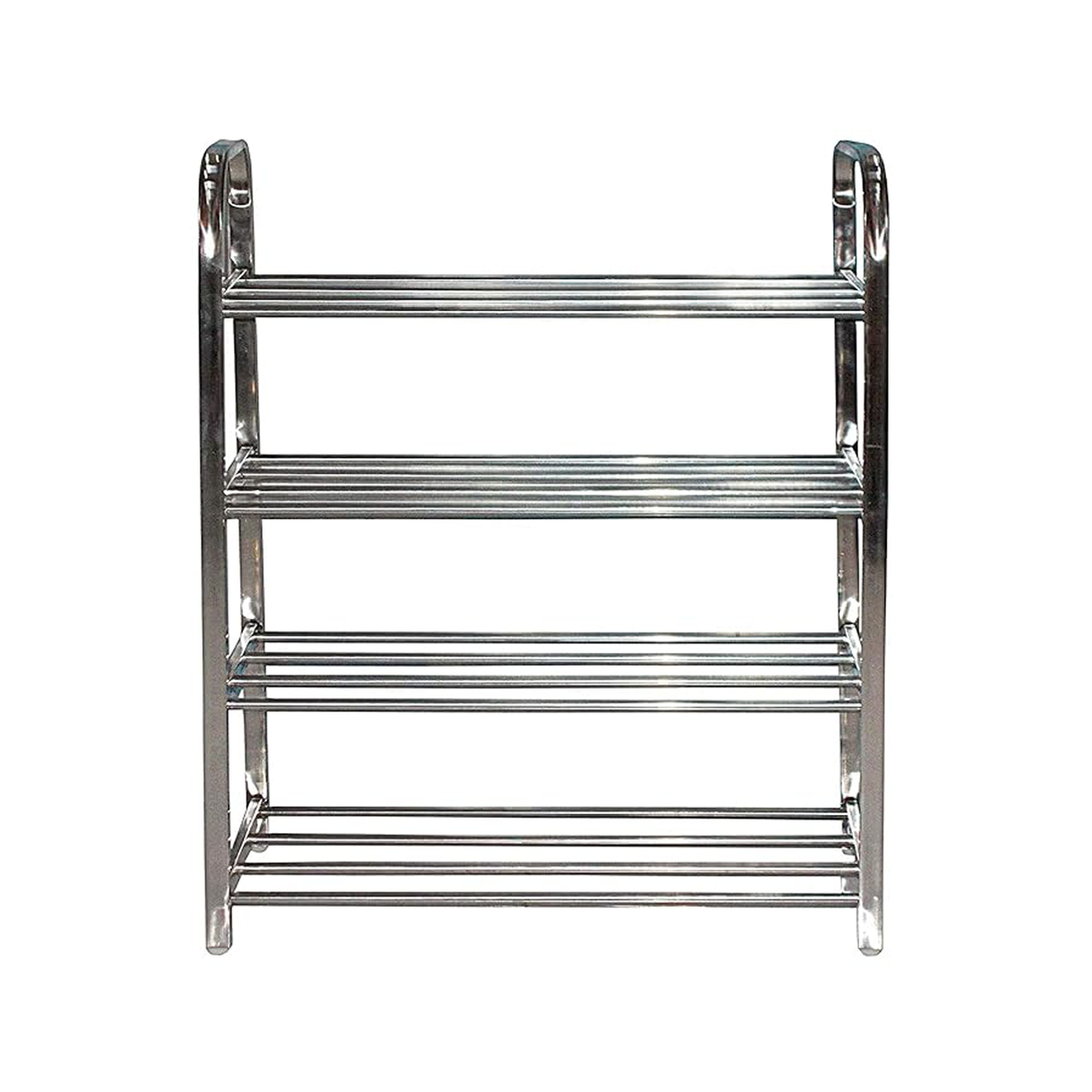 Stainless Steel Multilayer Folding Shoe Rack for Shoes, Books, and Clothes & Multi-Purpose Storage - 12/ 20 Pair Capacity-4 Layer