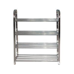 Stainless Steel Multilayer Folding Shoe Rack for Shoes, Books, and Clothes & Multi-Purpose Storage - 12/ 20 Pair Capacity-4 Layer