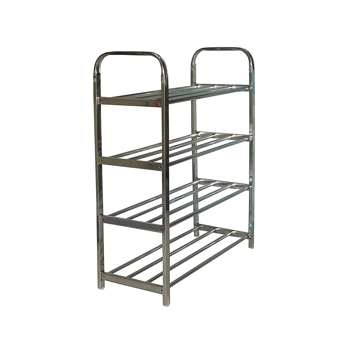 Stainless Steel Multilayer Folding Shoe Rack for Shoes, Books, and Clothes & Multi-Purpose Storage - 12/ 20 Pair Capacity-4 Layer