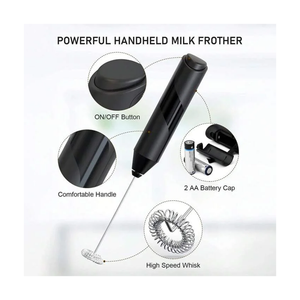 خافق حليب كهربائي مزود بحامل من الستانلس ستيل