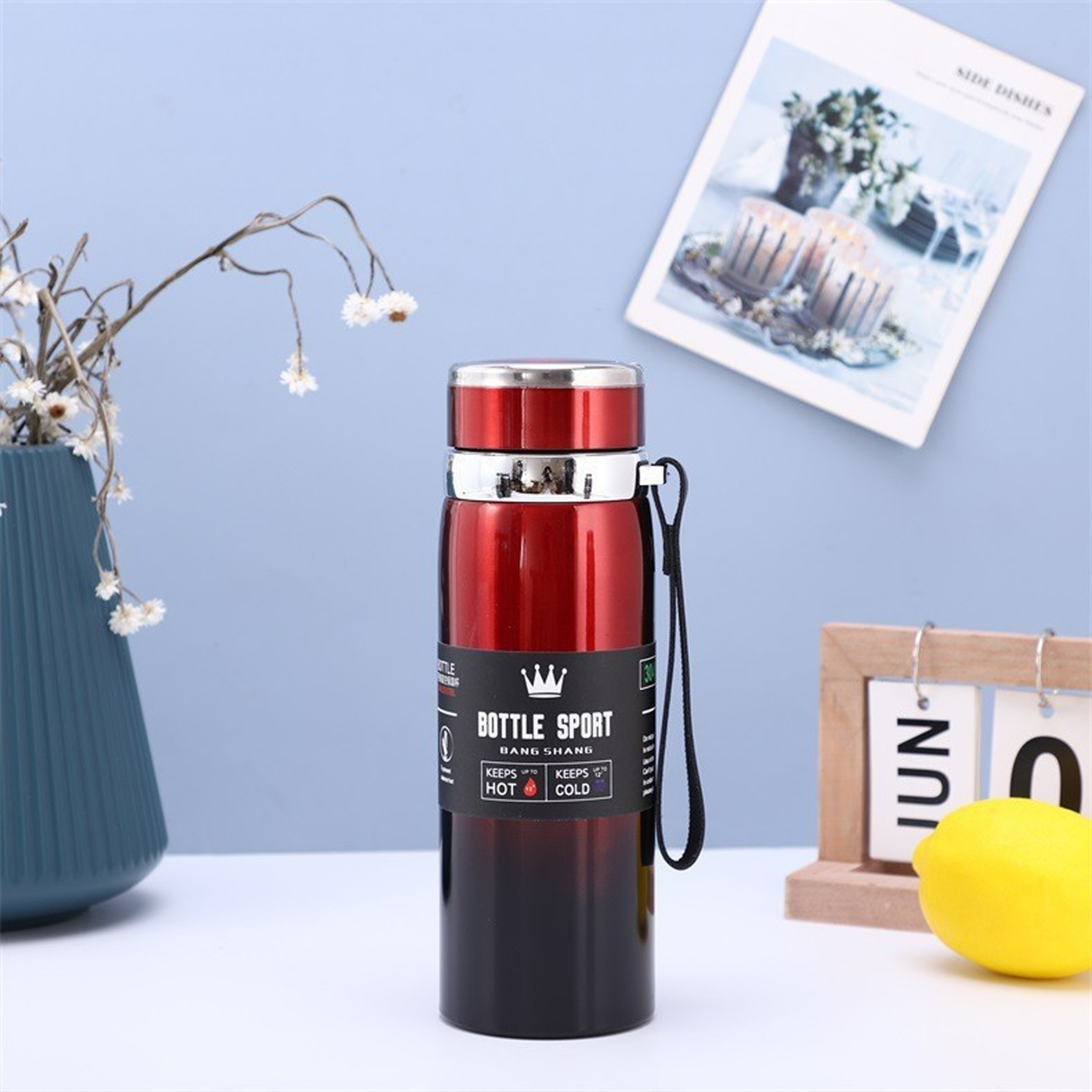 Stainless Steel Portable Thermos Flask Travel 1 Ltr - Red