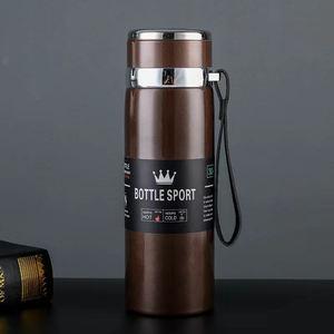 Stainless Steel Portable Thermos Flask Travel 1 Ltr - Chocolate