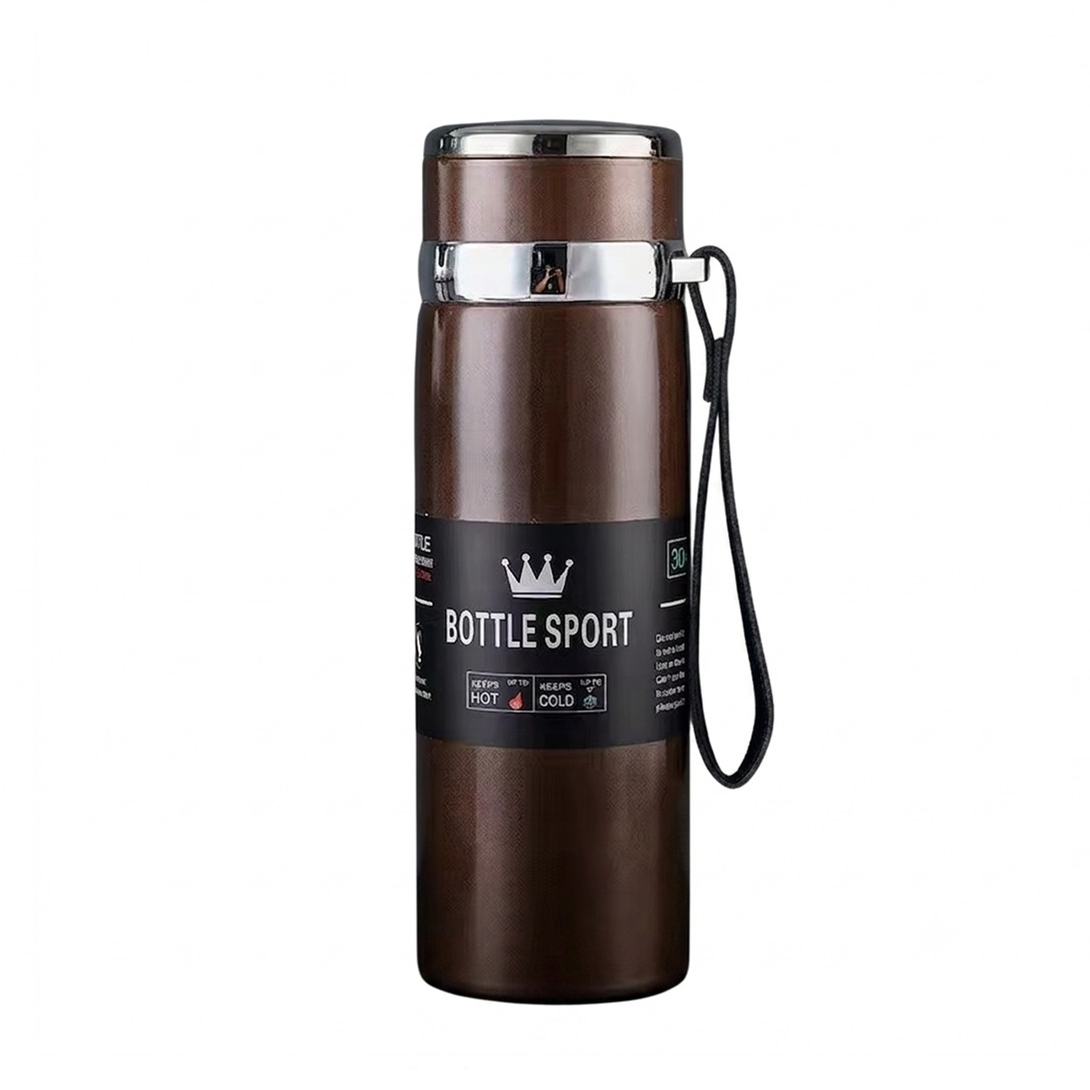 Stainless Steel Portable Thermos Flask Travel 1 Ltr - Chocolate