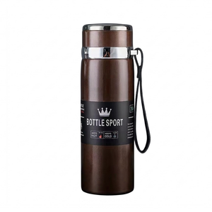 Stainless Steel Portable Thermos Flask Travel 1 Ltr - Chocolate
