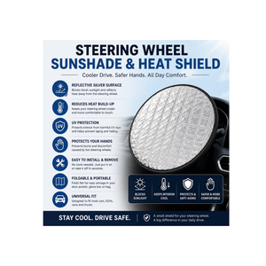 Steering Wheel Sunshade & Heat Shield – Reflective Car Steering Wheel Cover