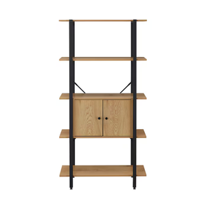 Storage Shelf With Door – KP506 - Light Brown & Black
