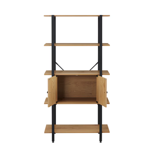 Storage Shelf With Door – KP506 - Light Brown & Black