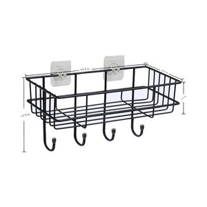 رف حمام يثبت على الحائط - أسود