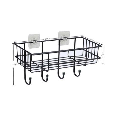 Bathroom Wall-Mount Shelf - Black