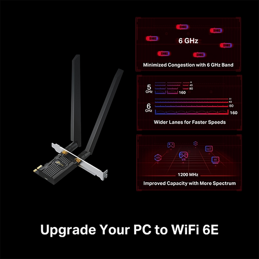 TP-Link AXE5400 WiFi 6E Bluetooth 5.2 PCIe Adapter